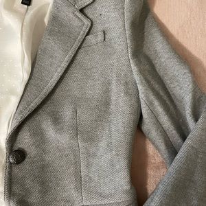 Banana Republic Light Heather Gray Knit Academy Blazer - Women, Size OP
